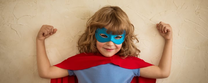 Picture of young girl dressed as a super hero-80