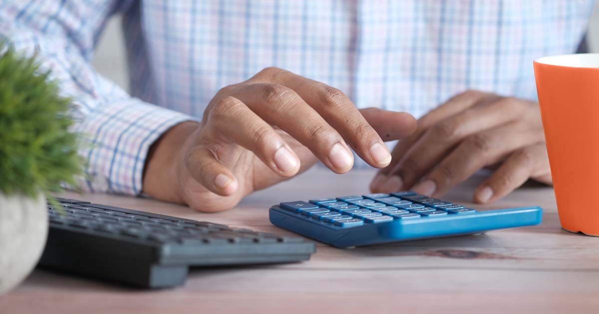 Person using a calculator