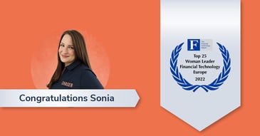 Congratulations Sonia Top 25 Woman Leader Financial Technology Europe 2022