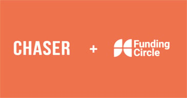 chaser and funding circle logos on an orange background
