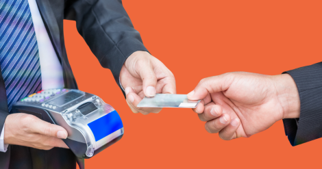 taking a payment from a card symbolising payment terms