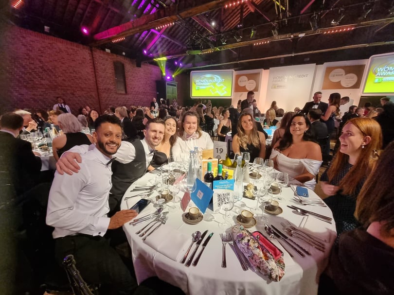 The Chaser team at their table at the Women in Credit Awards 2023 ceremony 