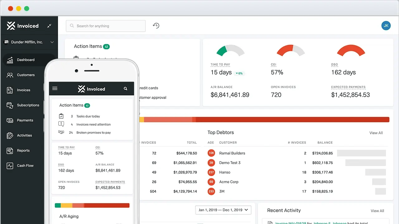 Invoiced dashboard