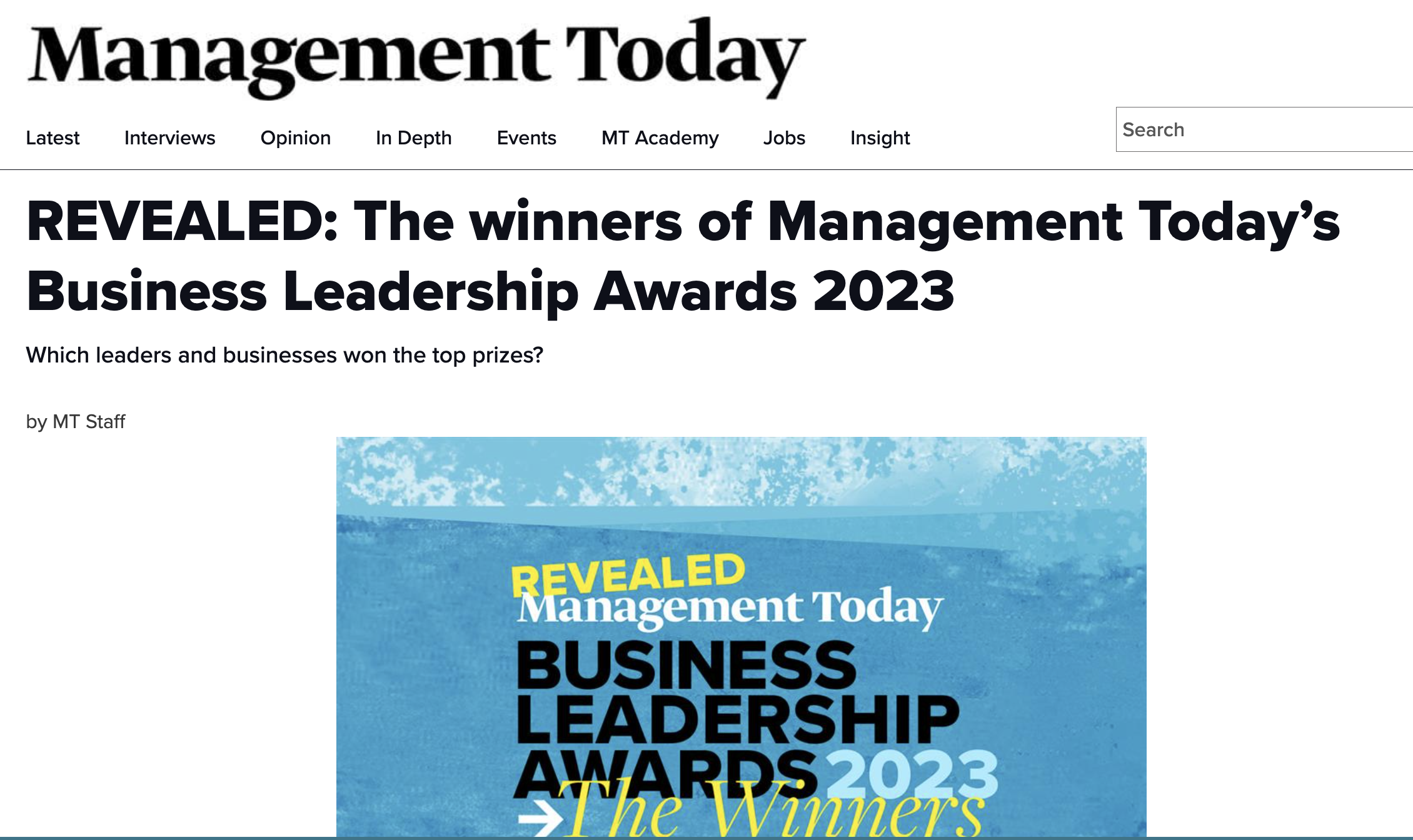 Management today awards chaser