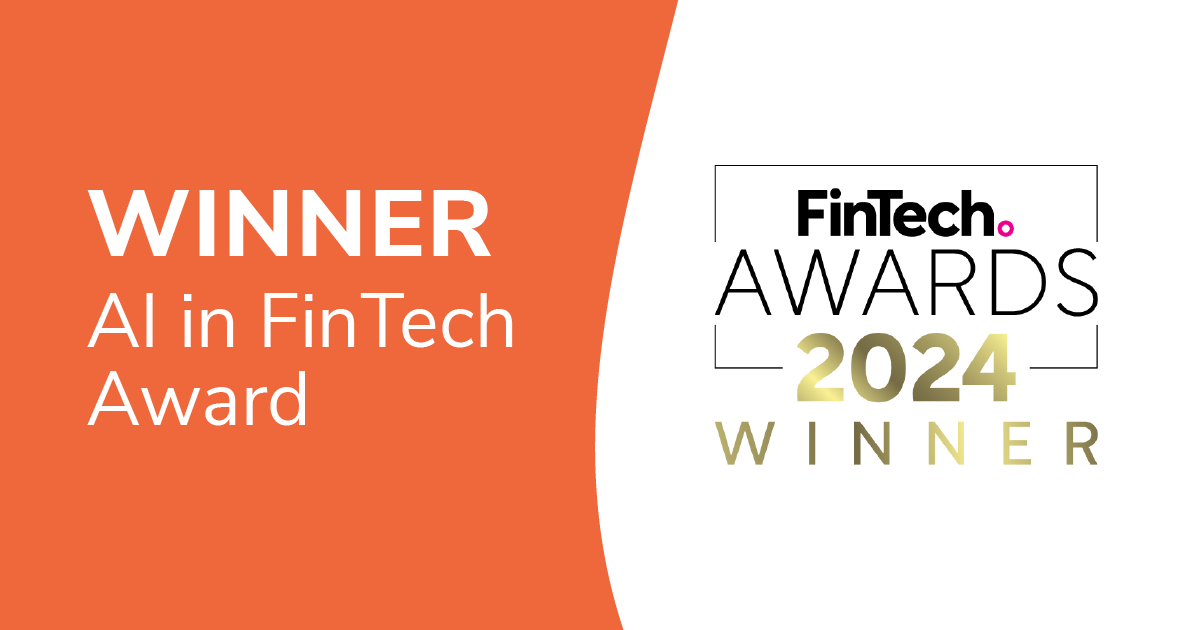 Chaser winner AI in fintech award logo orange and white background