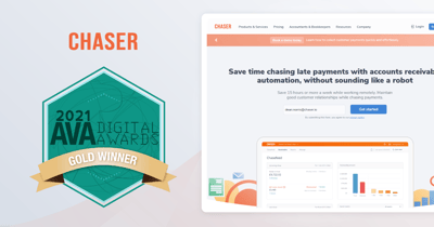 AVA Digital Awards awards Chaser’s website Gold for B2B websites