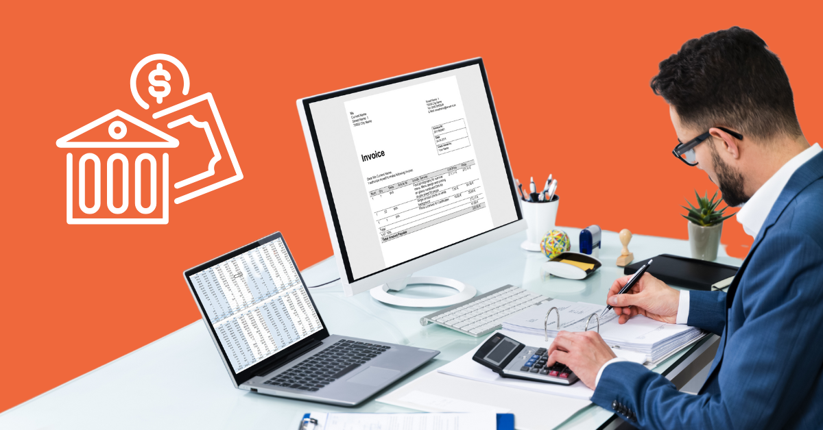 man on computer looking at accounts receivable financing