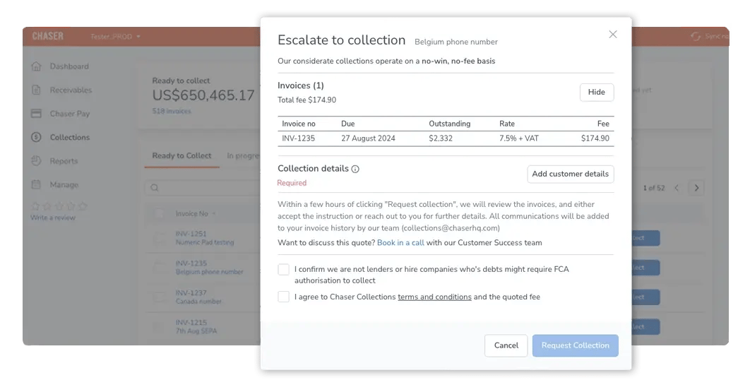 escalate to collection