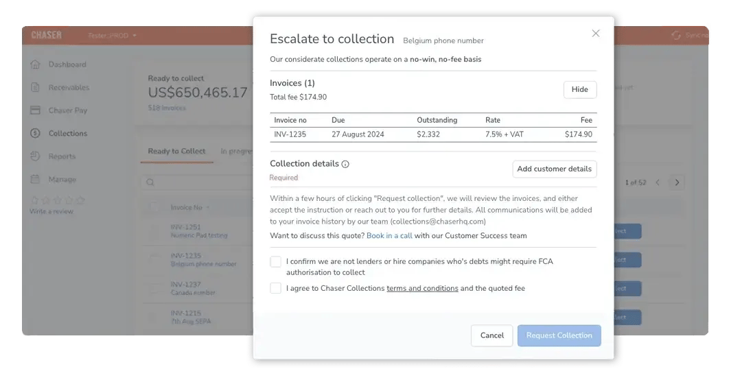 escalation to collection