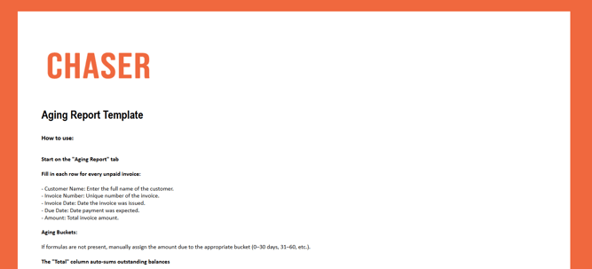 Chaser Aging Report Template
