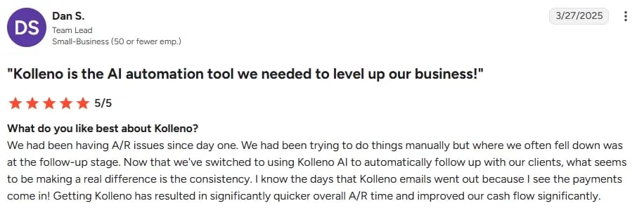 kolleno is the ai automation we needed to level up our business