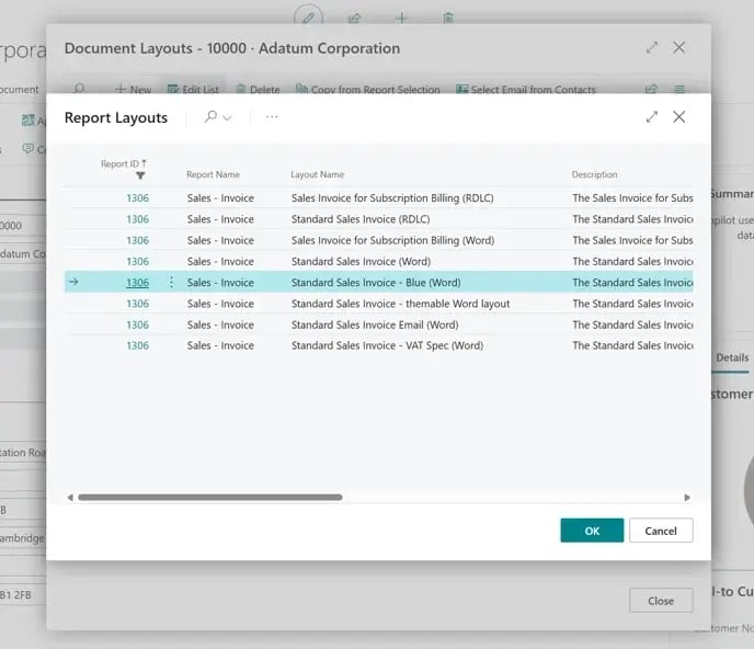 report layouts