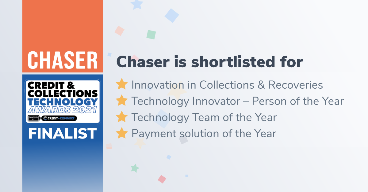 Chaser shortlisted for four awards at Credit & Collections Tech 2021