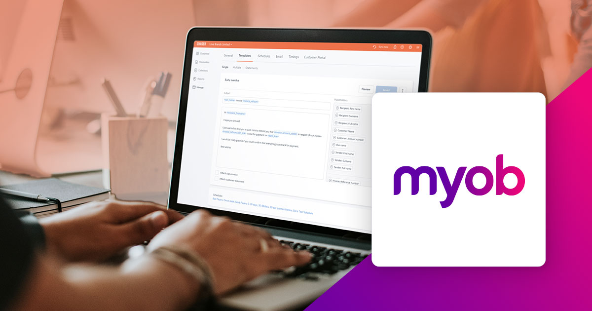 MYOB users can optimise their accounts receivables process with Chaser
