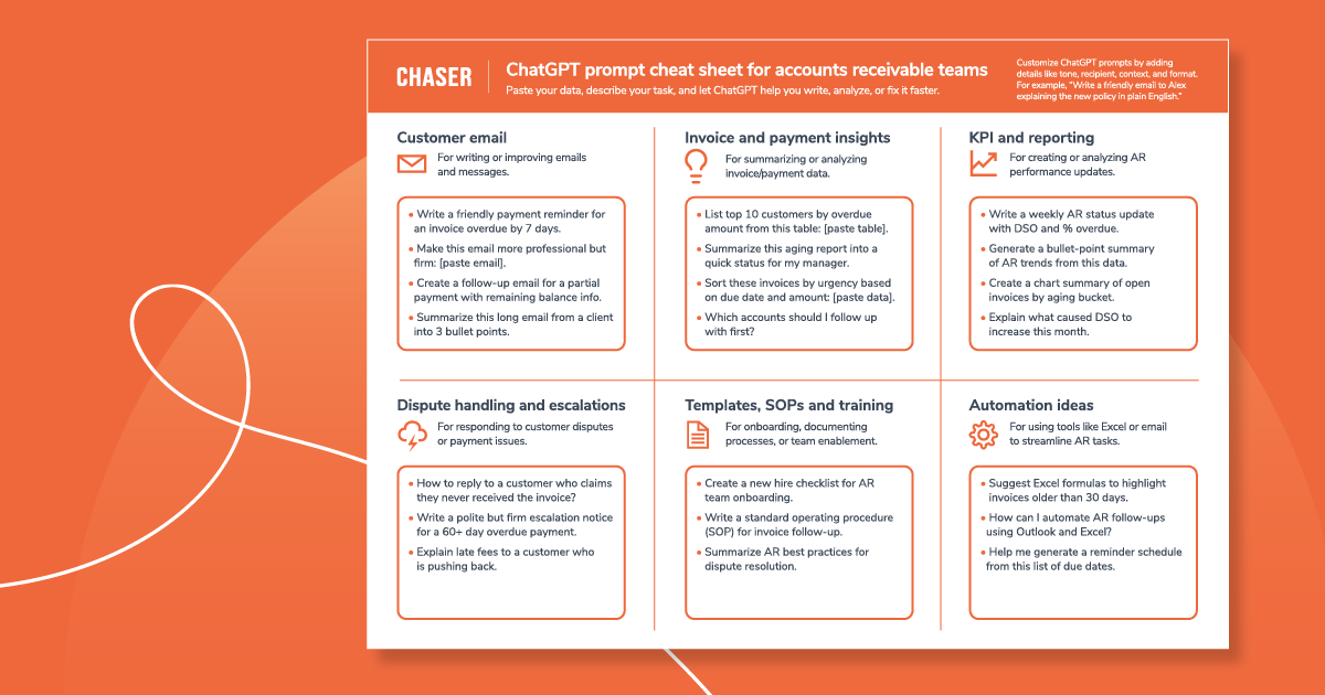 ChatGPT prompt cheat sheet for accounts receivable teams