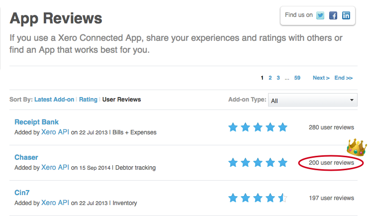 Xero App Reviews Page