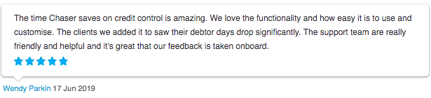 Amazing feedback from a Chaser partner
