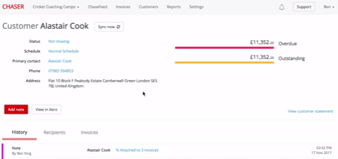 Customer Page & History