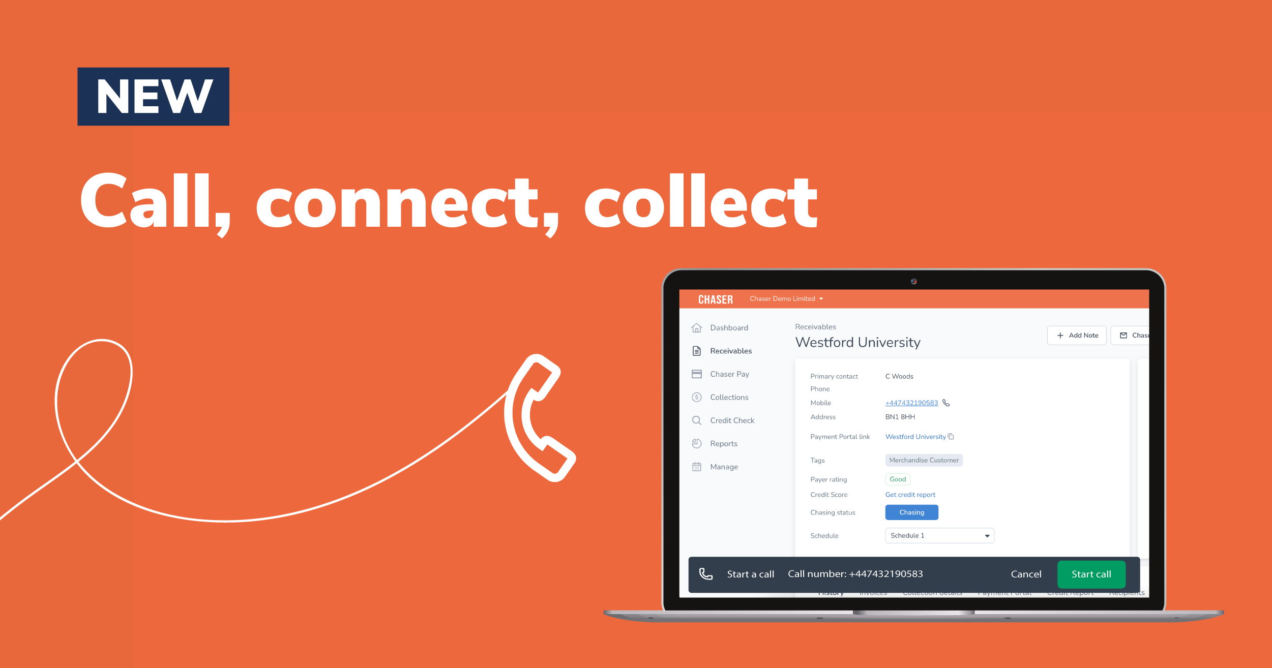 Call, connect, collect: Call your debtors directly in Chaser for simplified collections