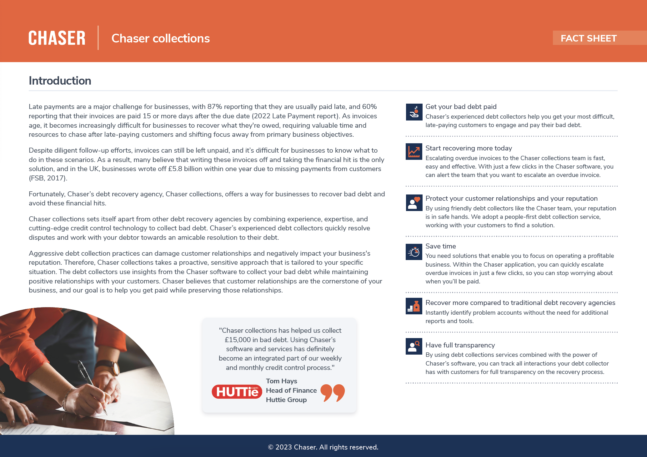 Chaser collections fact sheet