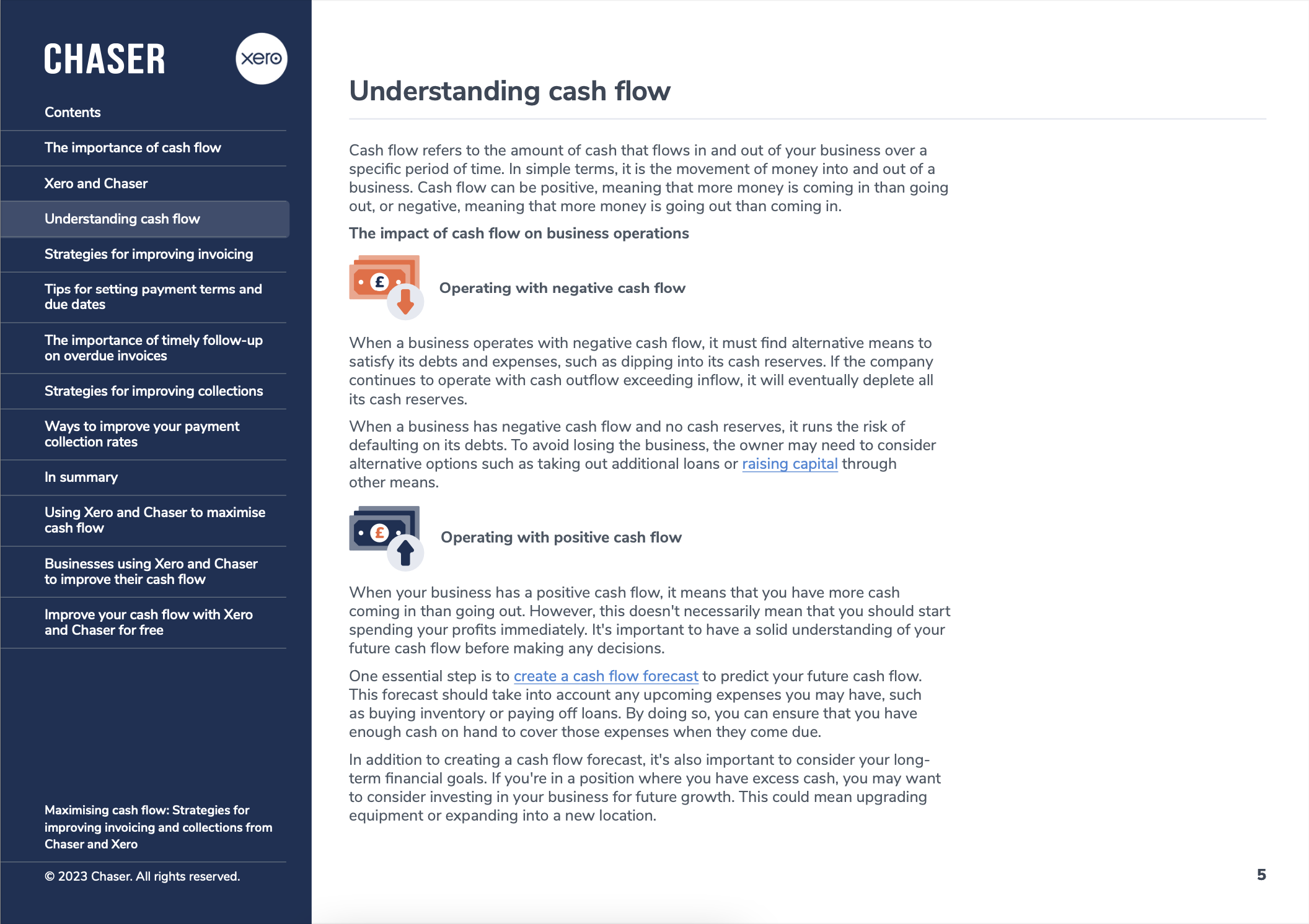 Xero Chaser cash flow guide preview 2