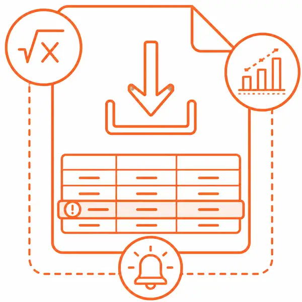 Illustration of what is inside the free payment tracker template including pre-built formulas, running balance and overdue highlighting