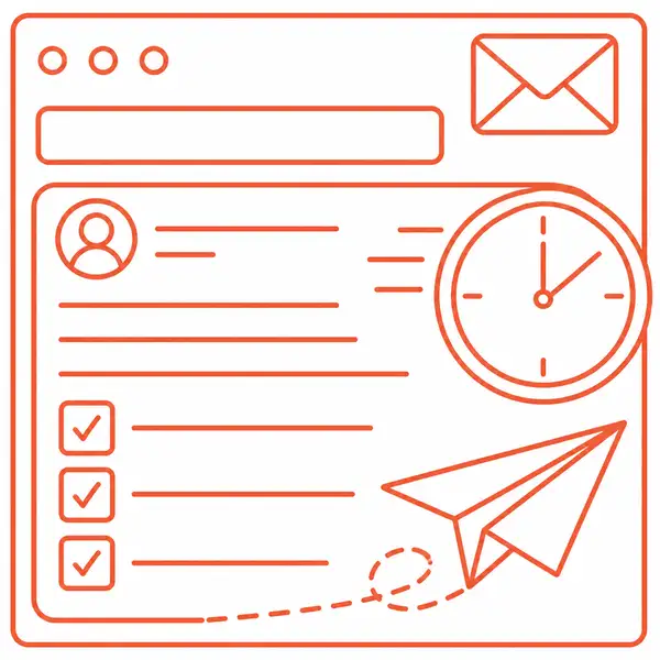 Illustration of best practices for a payment received email including a clear subject line, personal greeting and prompt sending